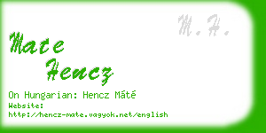 mate hencz business card